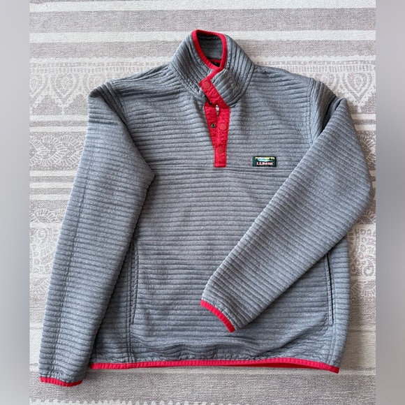 L.L. Bean Other - L.L. Bean Men’s Gray and Red Quarter Snap Pullover  - Medium